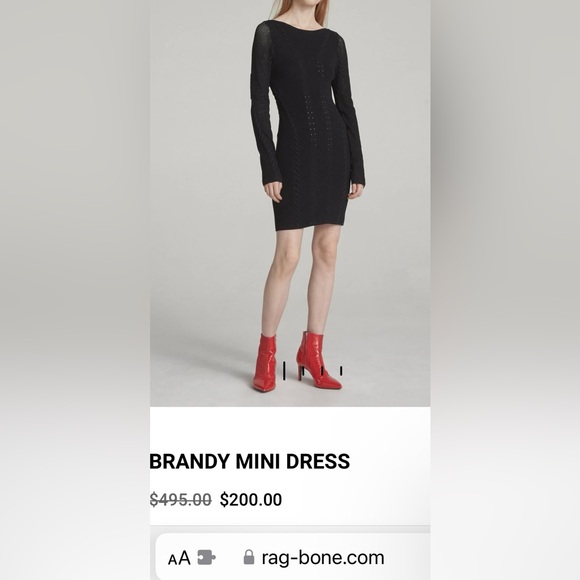 🖤 NWT! Rag & Bone Mesh Bodycon Mini Dress - Picture 15 of 15